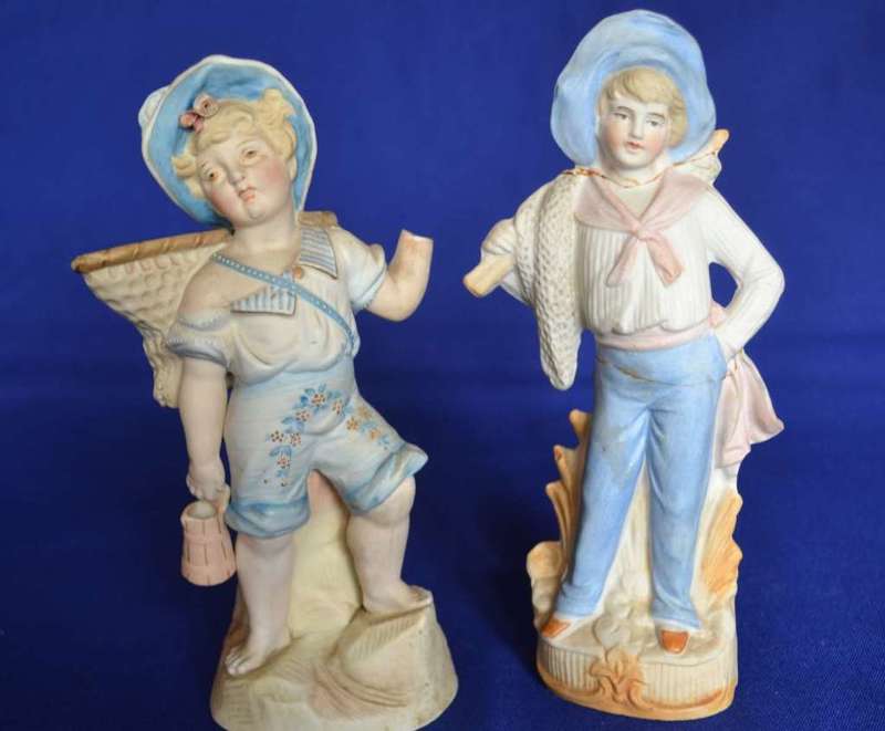 Vintage Bisque Porcelain Figures x 2