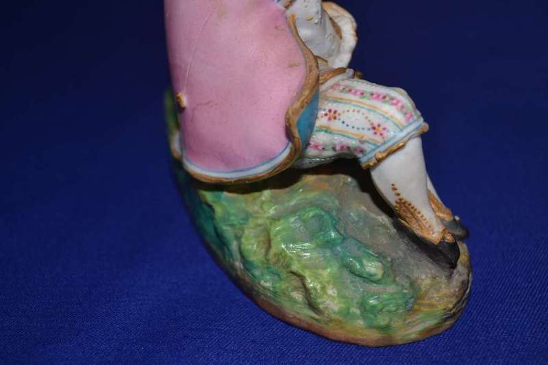 Boy with Dog Porcelain Group plus  Three Small Porcelain Figurines