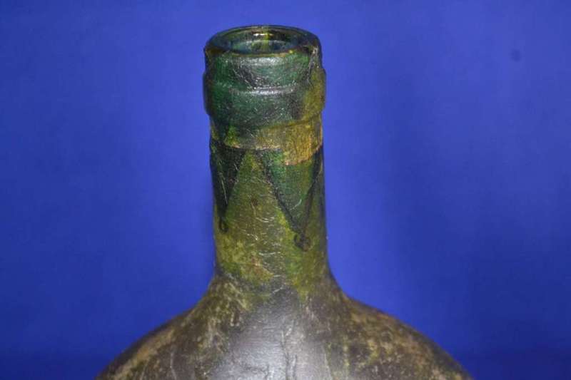 Vintage Rooster figure and Rooster Decorated Glass Bottle