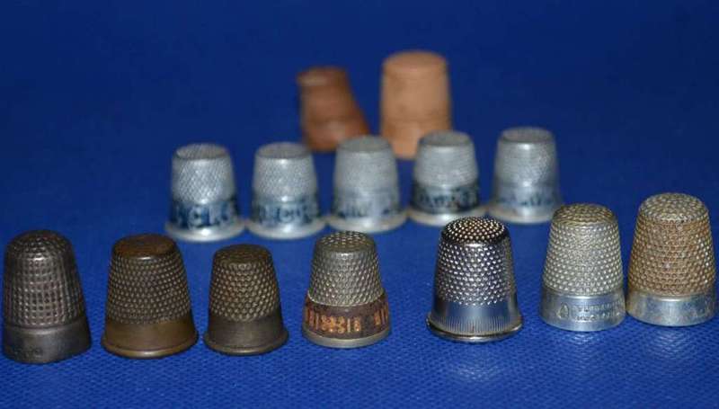Vintage Metal Thimbles including One Silver Thimble - 14 Pieces
