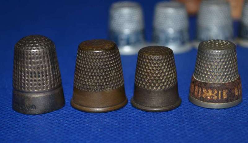 Vintage Metal Thimbles including One Silver Thimble - 14 Pieces