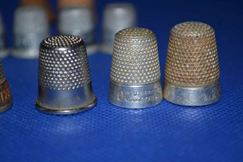 Vintage Metal Thimbles including One Silver Thimble - 14 Pieces