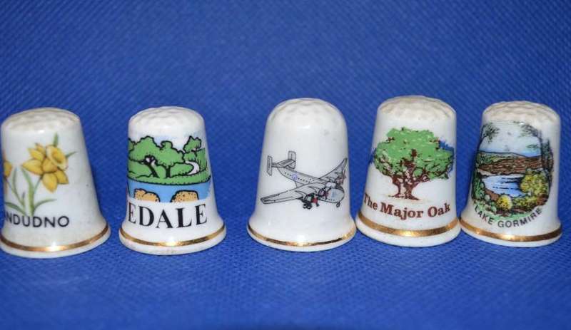 Assorted Bone China Thimbles- Including Queen Elizabeth and Princess Diana - 25 Pieces
