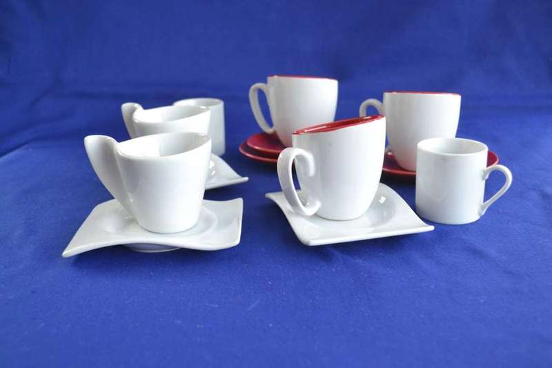 Assorted Espresso Coffee Cups and Saucers 13 Pieces
