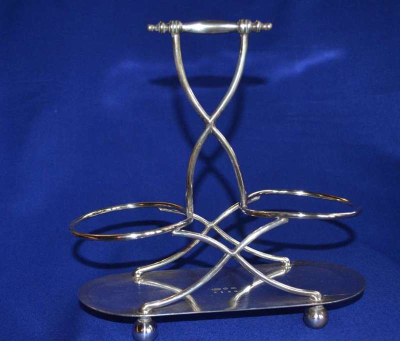Vintage Cut Glass Chutney/ Pickle jars on Silver Plate Stand