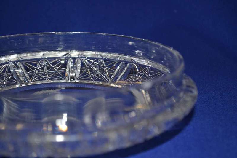 Crystal Bowl with Lid  and Silver Plated Footed Dish