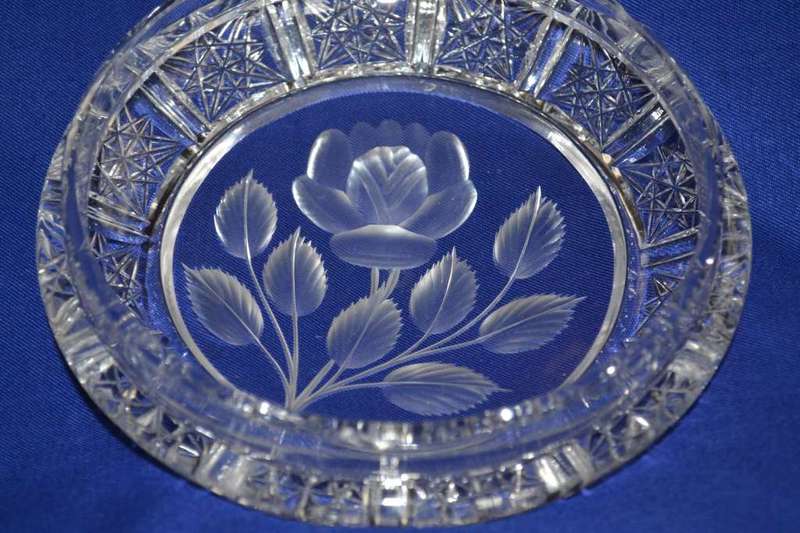 Crystal Bowl with Lid  and Silver Plated Footed Dish