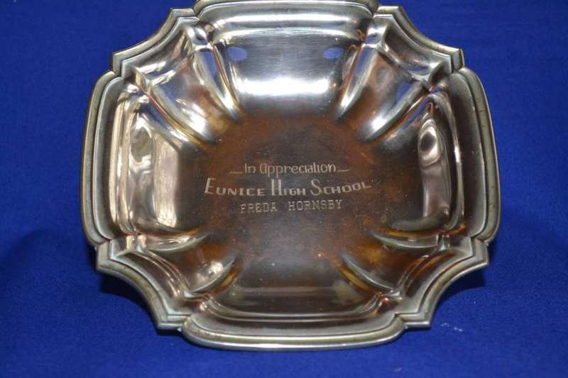 Crystal Bowl with Lid  and Silver Plated Footed Dish