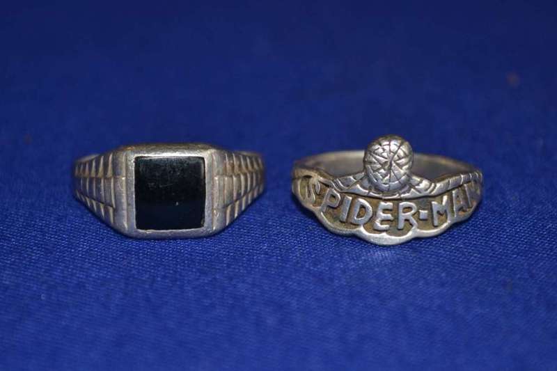 Vintage Spider-Man and Black Onyx Rings- Both 925 Silver
