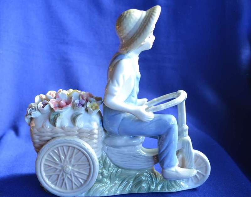 Porcelain Figures - Boy On Tricycle and Clown