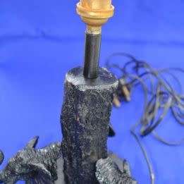 Elephant Table Lamp with Wicker Shade
