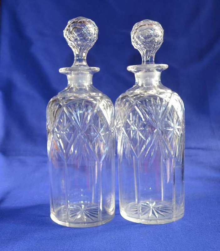 Pair of Matching Cut Crystal Decanters