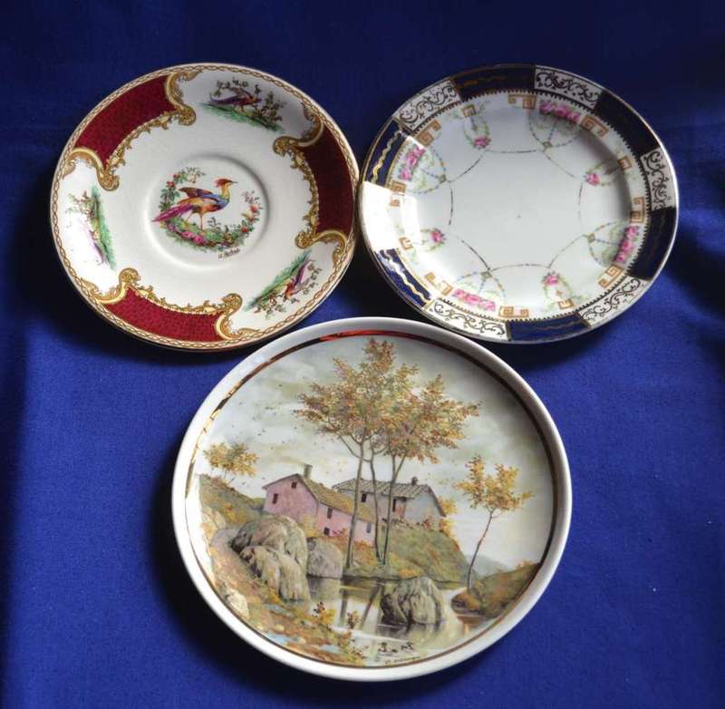Assorted Vintage Porcelain Plates - Three Pieces
