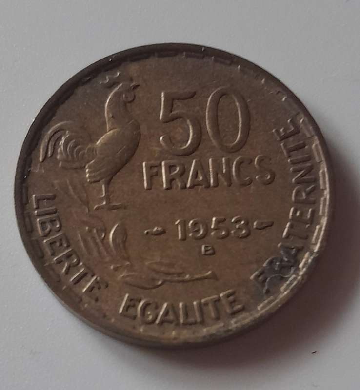 1953 50 Franc Guiraud Coin