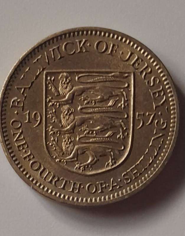 1957 Jersey 1/4 Shilling Coin - British