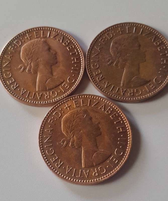 1967 British 1/2 Penny x 3