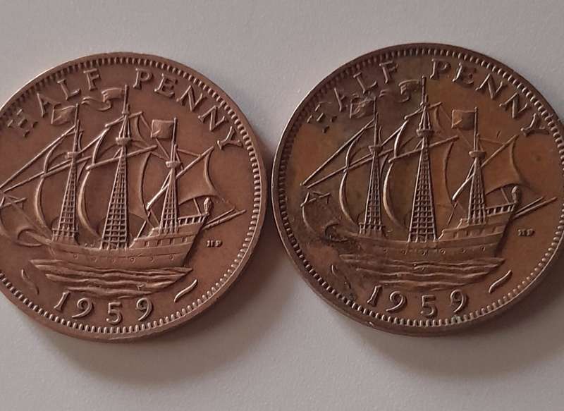 1959 British 1/2 Penny x 2