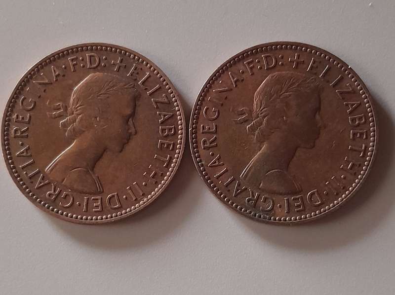 1959 British 1/2 Penny x 2