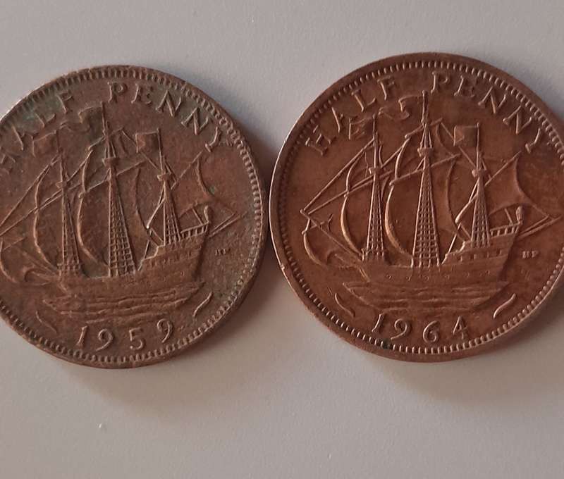 1959 1964 British 1/2 Penny