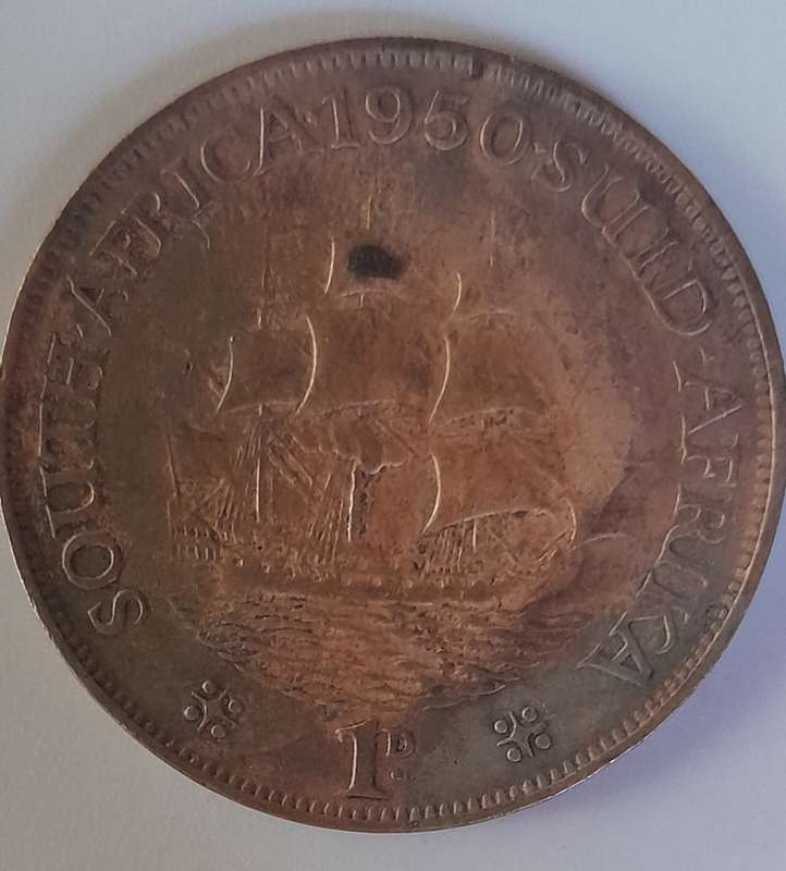 1950 South Africa King George 1 Penny