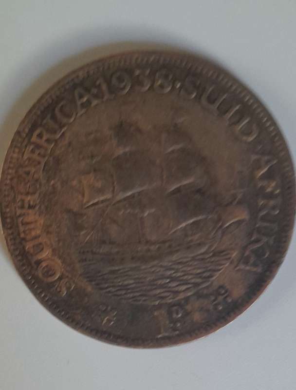 1938  South Africa King George 1 Penny
