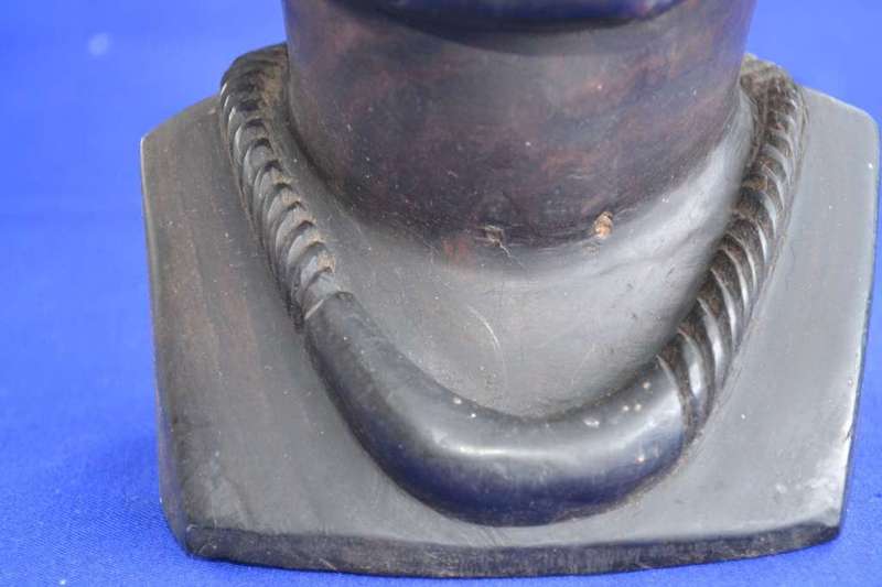Vintage Hand Carved Wooden Busts - Male and Female