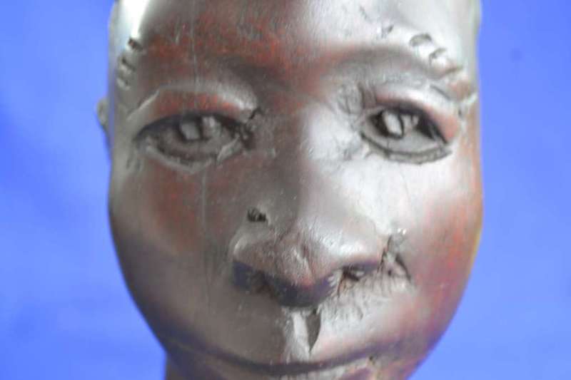 Vintage Hand Carved Wooden Busts - Male and Female