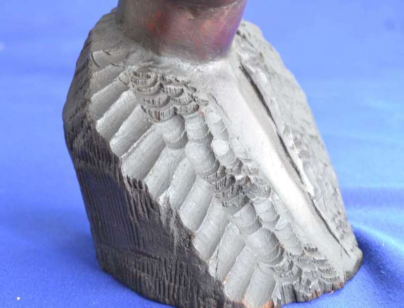 Vintage Hand Carved Wooden Busts - Male and Female