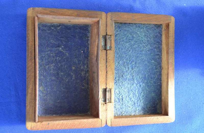 Hand Carved Wooden Trinket Box with Bone Inlay