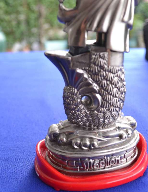 Vintage Pewter Singapore Merlion  Containing Six Merlion Cocktail forks