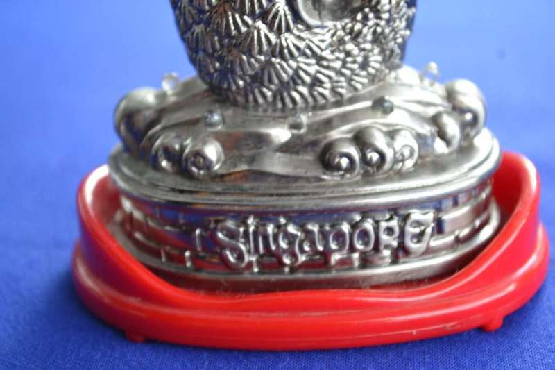 Vintage Pewter Singapore Merlion  Containing Six Merlion Cocktail forks