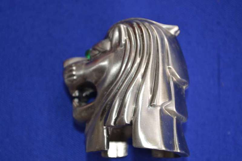 Vintage Pewter Singapore Merlion  Containing Six Merlion Cocktail forks