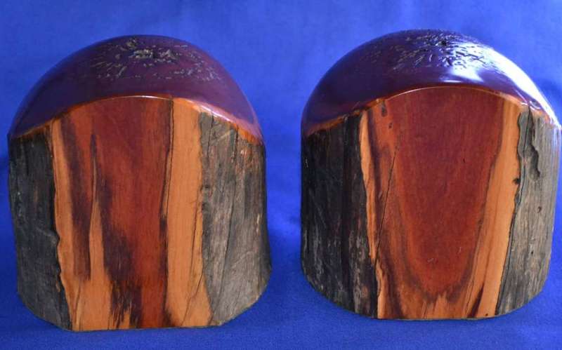 Vintage Mulga Wood Book Ends
