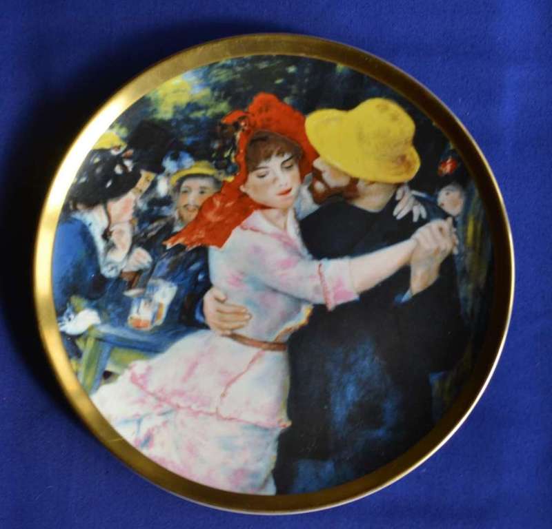Crown Staffordshire Collectors / Display Plate - Dance at Bougival