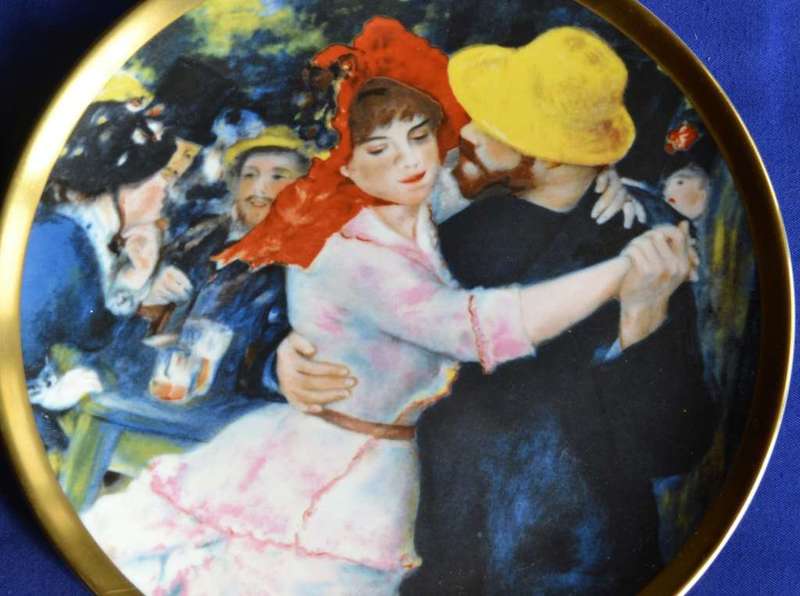 Crown Staffordshire Collectors / Display Plate - Dance at Bougival