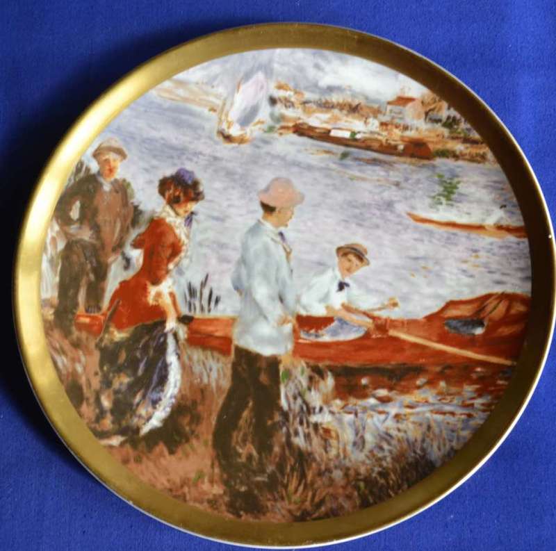 Crown Staffordshire Collectors / Wall Plate - Oarsmen at Chatou