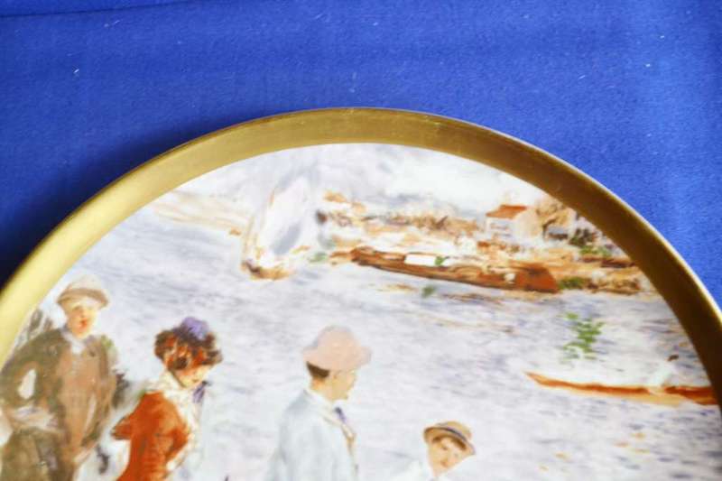 Crown Staffordshire Collectors / Wall Plate - Oarsmen at Chatou