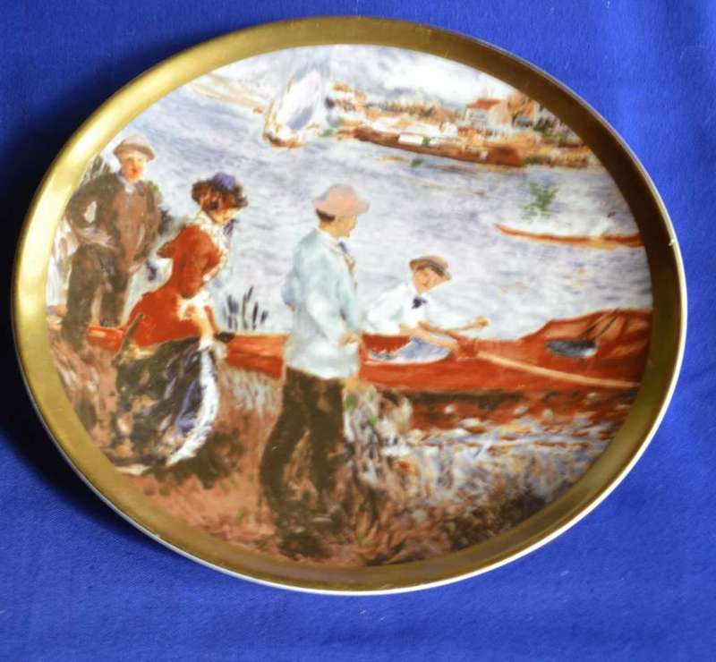 Crown Staffordshire Collectors / Wall Plate - Oarsmen at Chatou