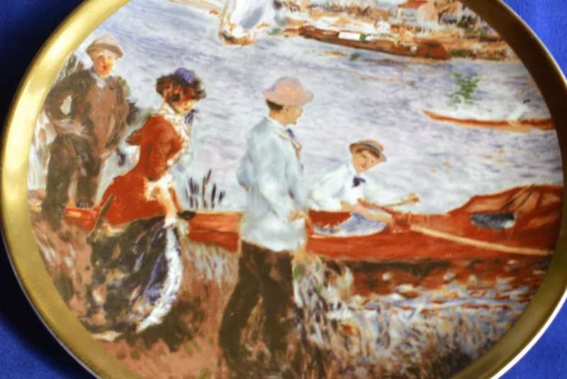 Crown Staffordshire Collectors / Wall Plate - Oarsmen at Chatou