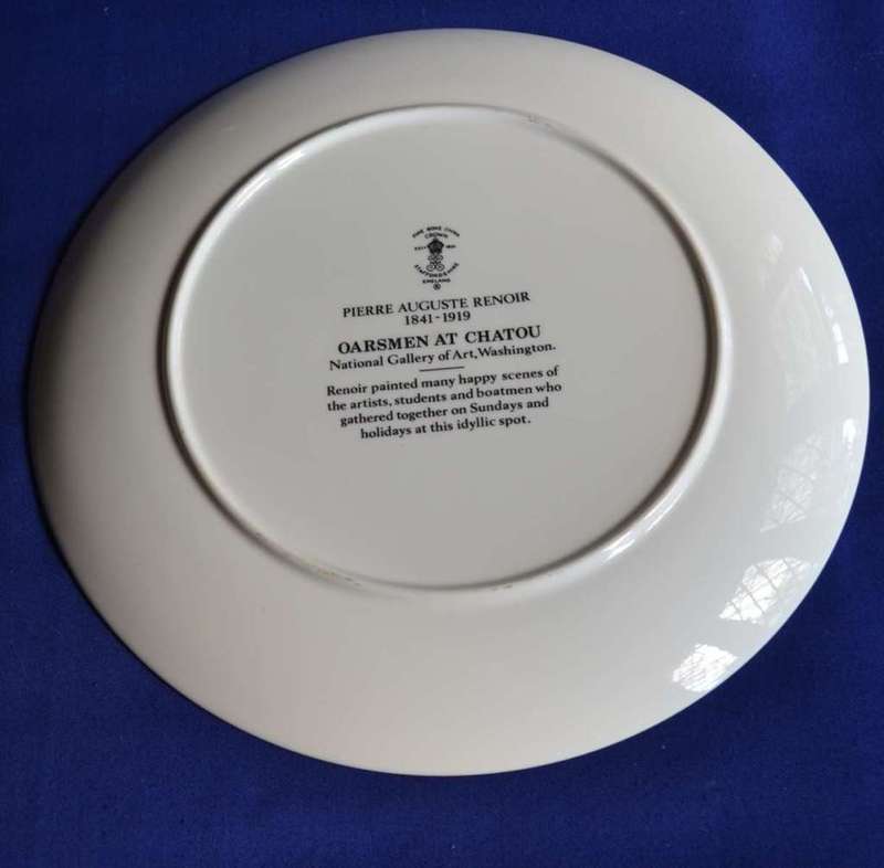 Crown Staffordshire Collectors / Wall Plate - Oarsmen at Chatou