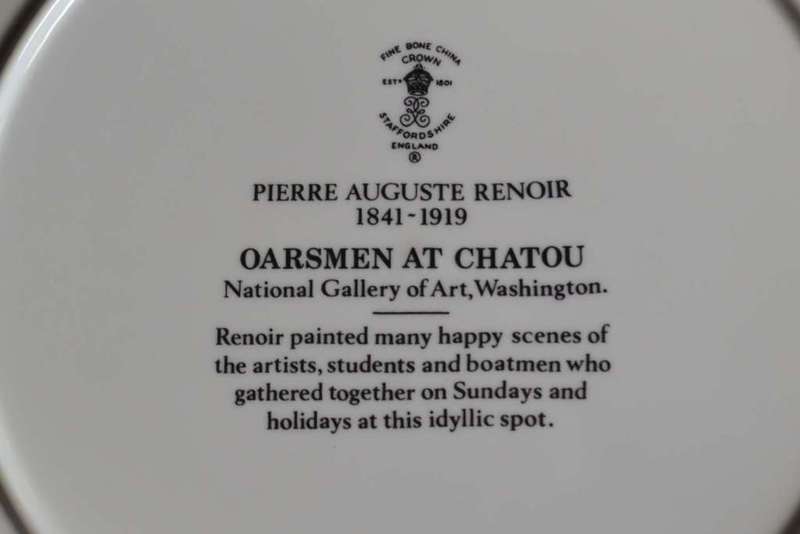 Crown Staffordshire Collectors / Wall Plate - Oarsmen at Chatou