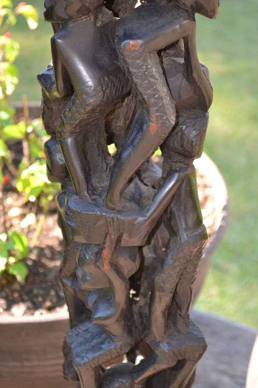 Large Vintage Makonde Tree of Life Carving