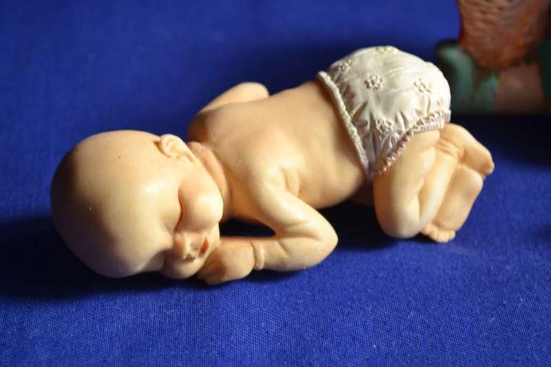 Ceramic Porcelain Fairy and Sleeping Baby Ornament