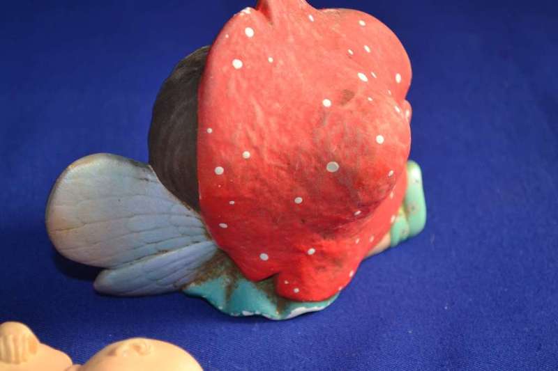 Ceramic Porcelain Fairy and Sleeping Baby Ornament