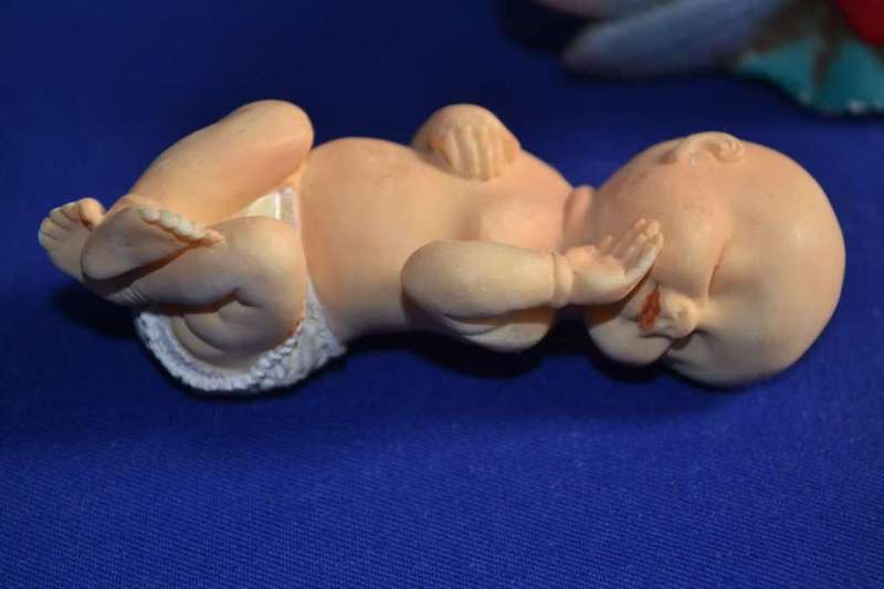 Ceramic Porcelain Fairy and Sleeping Baby Ornament