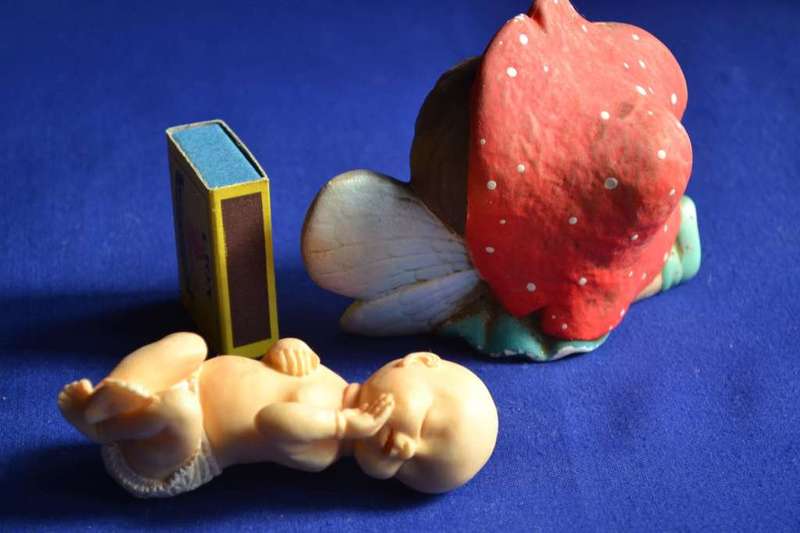 Ceramic Porcelain Fairy and Sleeping Baby Ornament