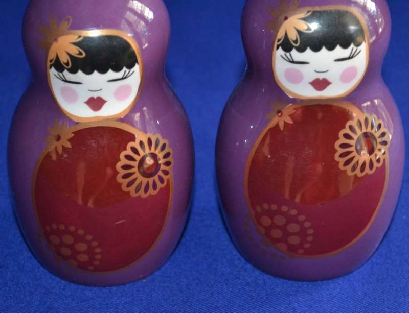 Pair of Porcelain Russian Matryoshka Dolls