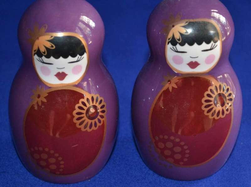 Pair of Porcelain Russian Matryoshka Dolls