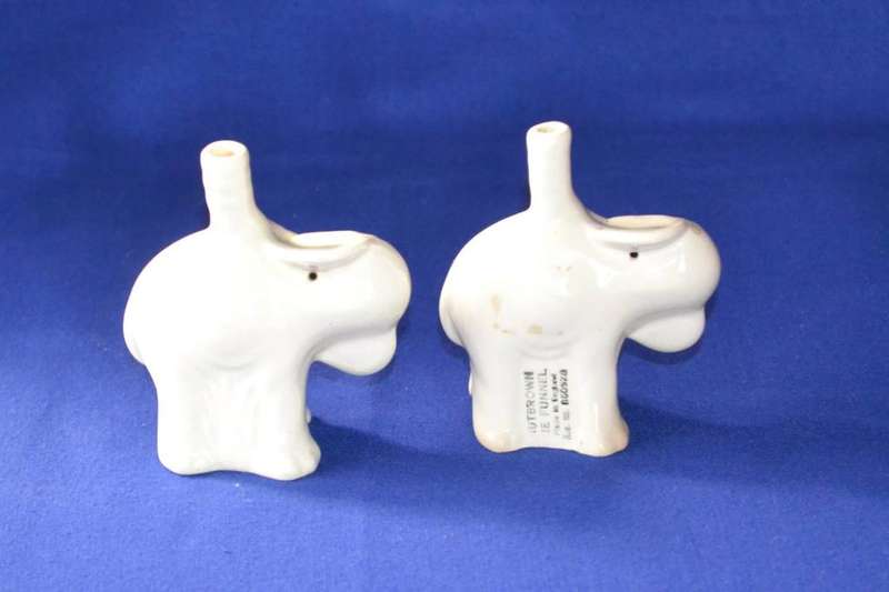Vintage Nutbrown  Elephant Shaped Pie Funnel x 2