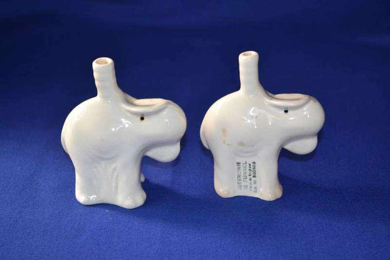 Vintage Nutbrown  Elephant Shaped Pie Funnel x 2